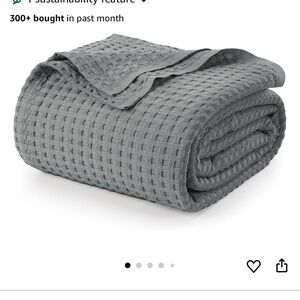 Gray Waffle Weave Blanket